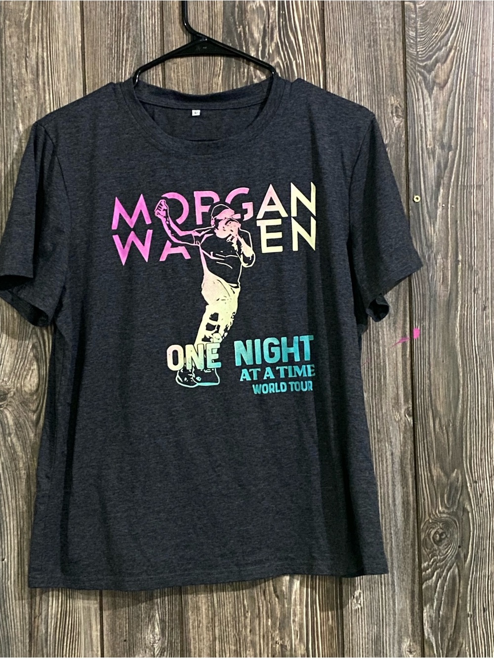 SHEIN Black Morgan Wallen Graphic Tee with Multicolor Print